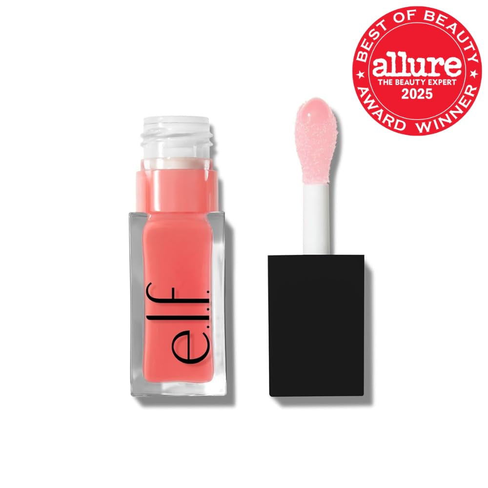 Glow Reviver Lip Oil, Nourishing Tinted Lip Oil for a High-Shine Finish, Infused with Jojoba Oil, Vegan & Cruelty-Free, Pink Quartz