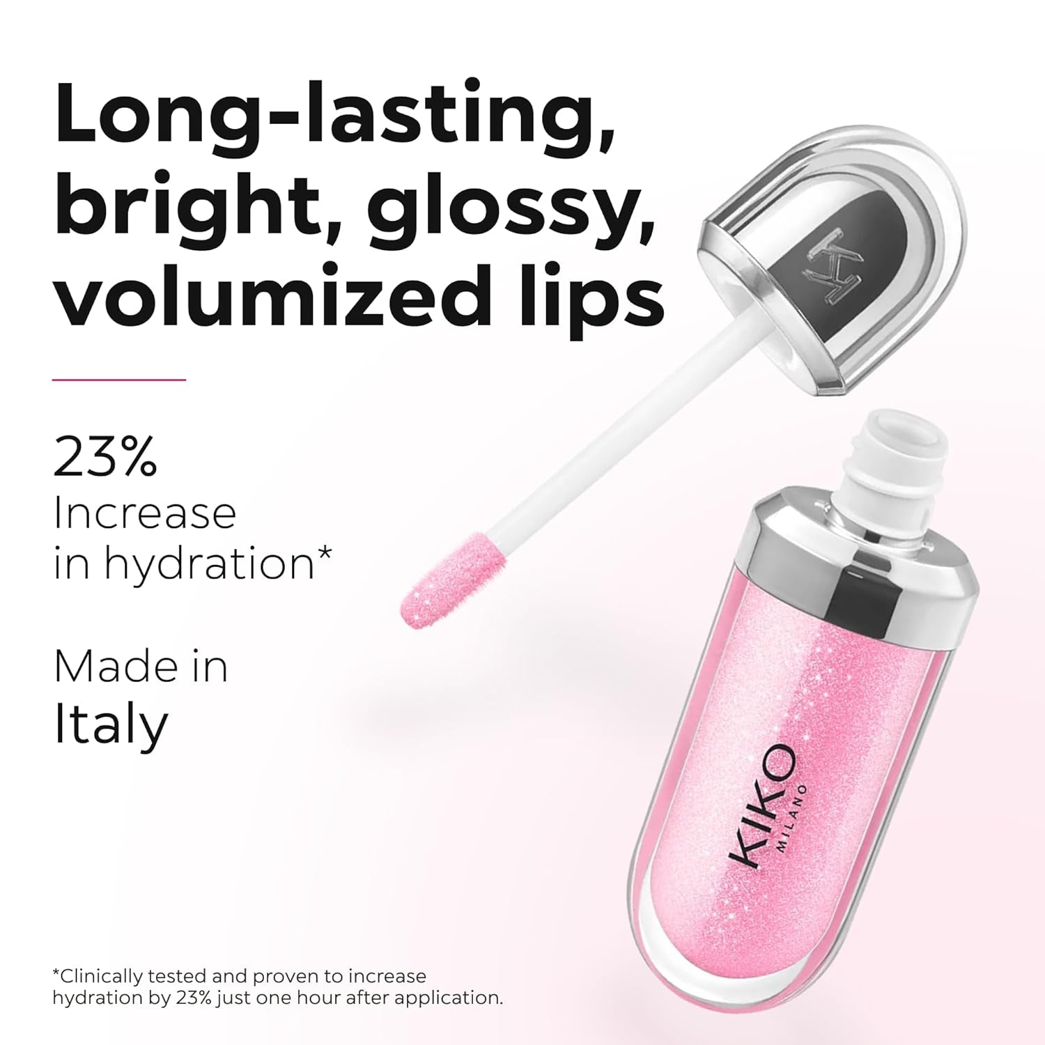 KIKO Milano 3D Hydra Lip Gloss – High Shine, Hydrating, Plumping, Non-Sticky, Moisturizing Lip Makeup