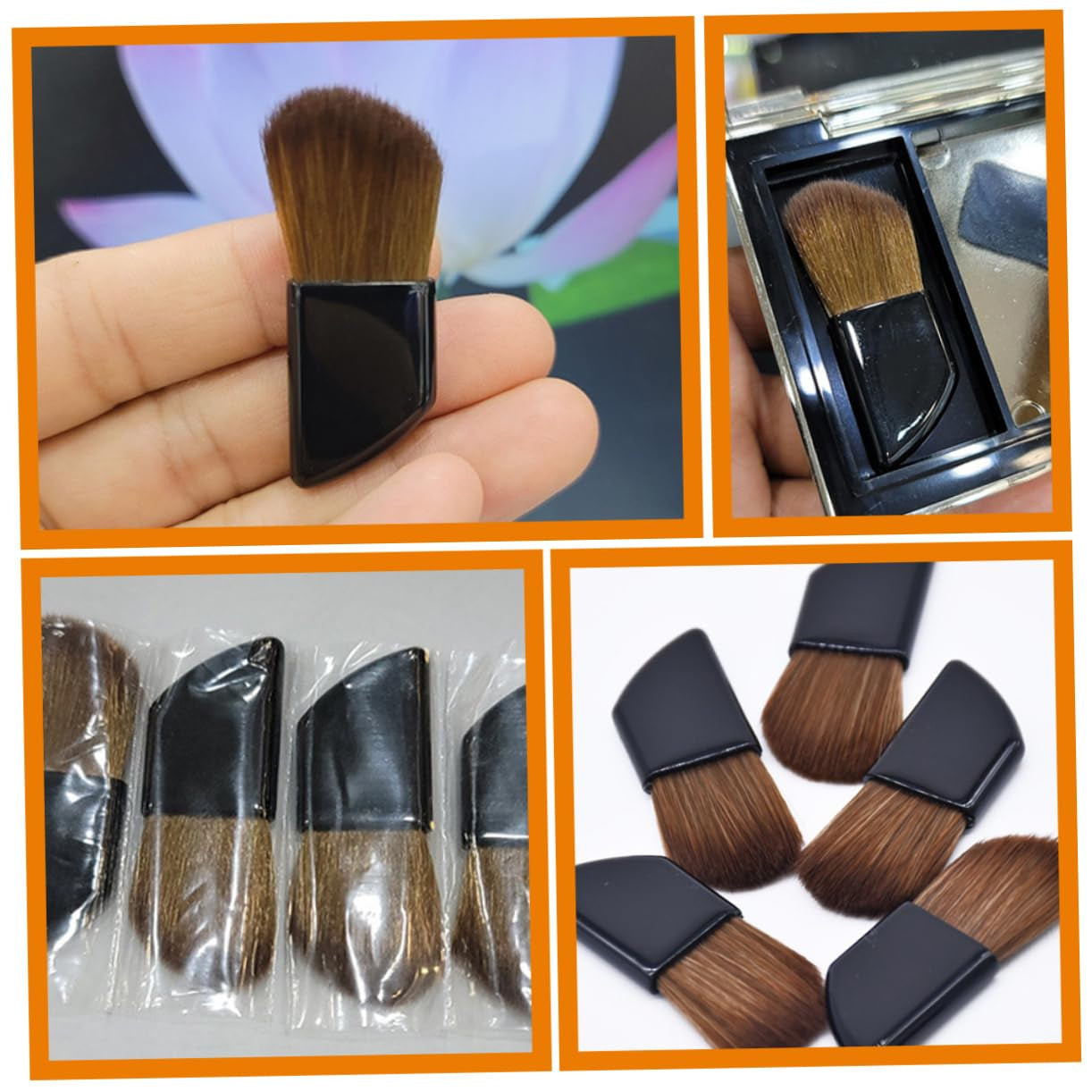2Pcs Small Makeup Brush Set Travel Makeup Brush Blush Brush Nail Dust Brush Makeup Tool Eye Shadow Brush Mini Makeup Brush Makeup Brush Travel Professional Makeup Brush Cheek Brush